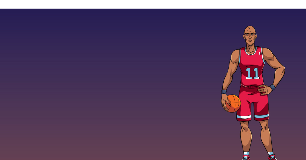 Ilustração de jogador de basquete, jogador de basquete Slam dunk