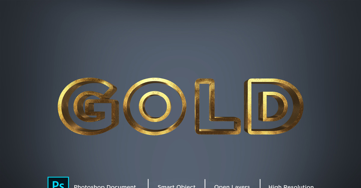 Gold Text Effect Design Layer Style Effect Illustration