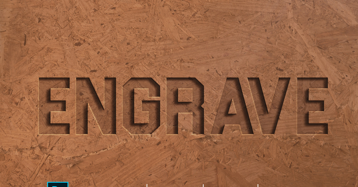 Engrave Text Effect Design Photoshop Layer Style Effect - Illustration