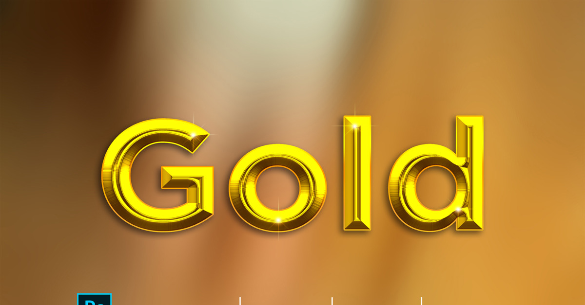 golden text layer styles photoshop