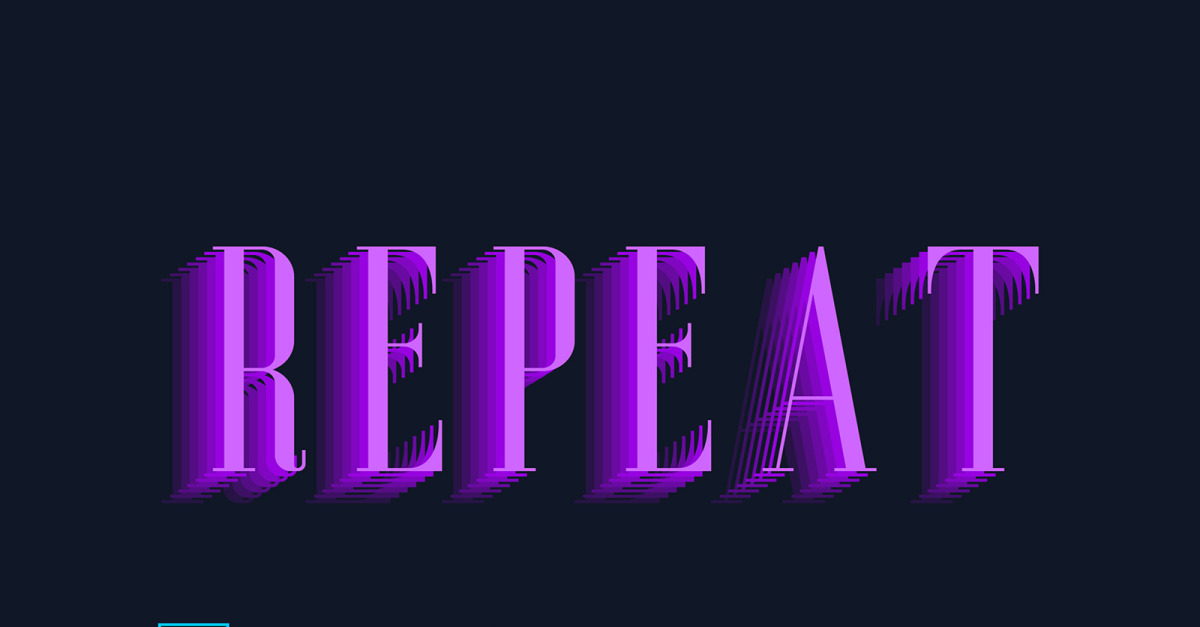 Repeat Text Effect Design Photoshop Layer Style Effect - Illustration