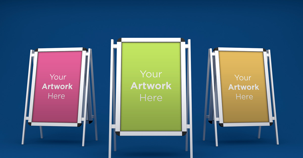 Three A Stand Advertising Board product mockup