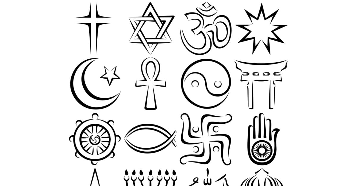 Religious Symbols Line Art - Illustration - TemplateMonster