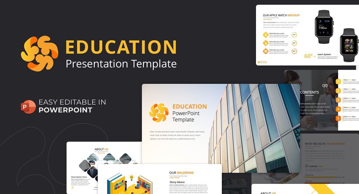 Education Presentation PowerPoint template - TemplateMonster