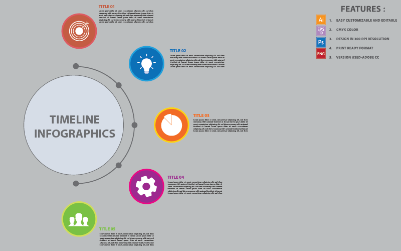 zaman çizelgesi infografik vektör indir