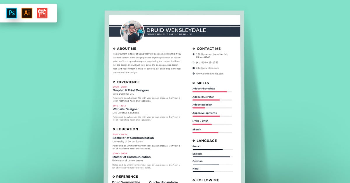 Business CV Resume Template #148755 - TemplateMonster