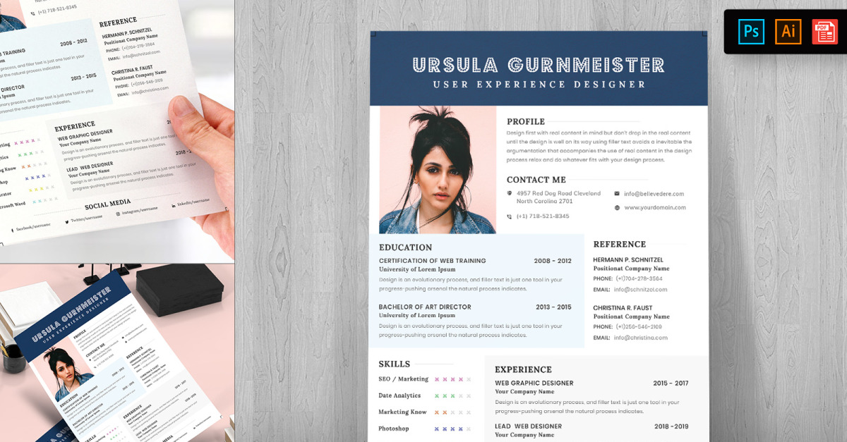 Modern CV Resume Template #148718 - TemplateMonster