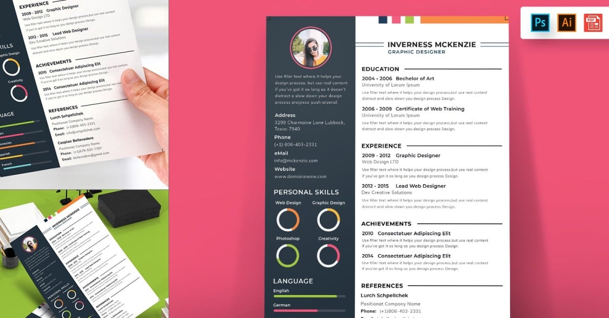 Modern CV Resume Template #148726 - TemplateMonster