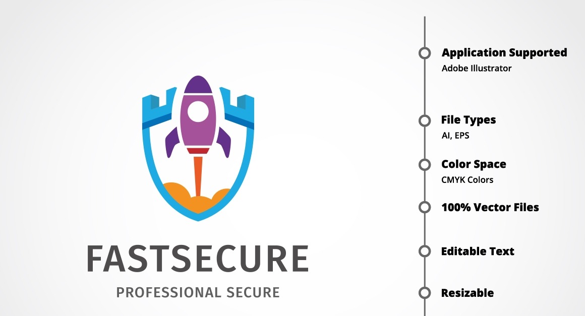 Fast Secure Logo Template #149641 - TemplateMonster