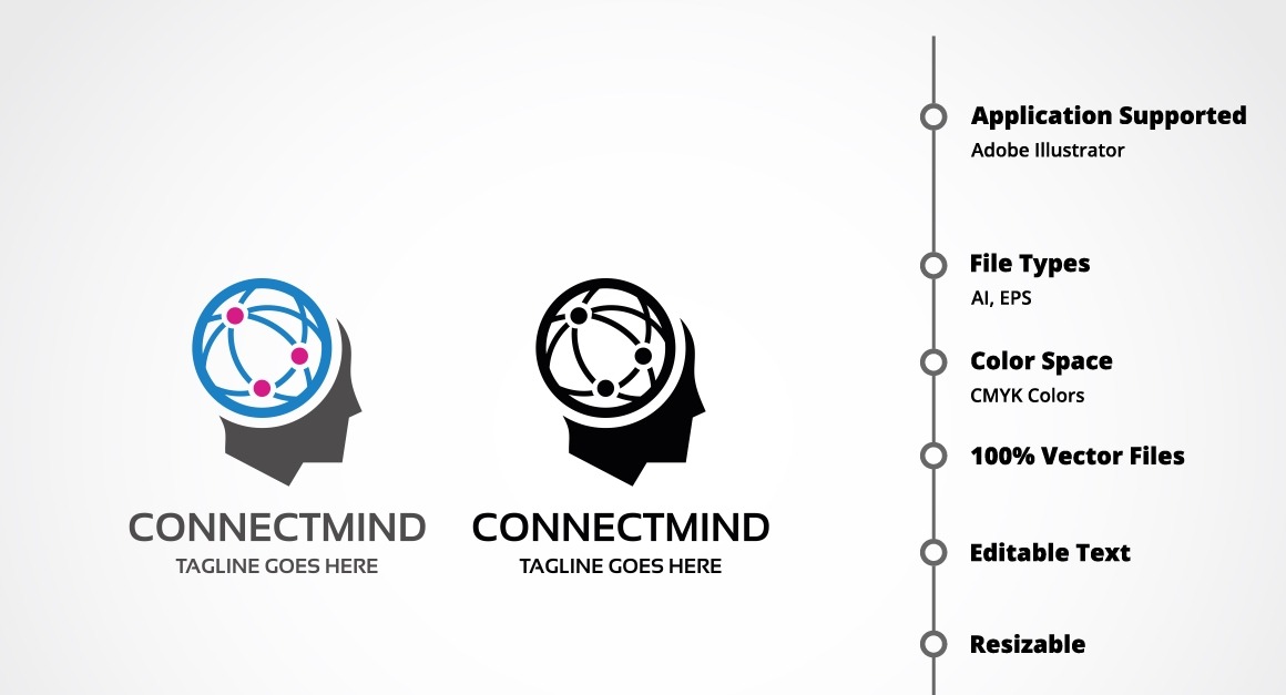 Modèle de logo Connect Mind #150141 - TemplateMonster