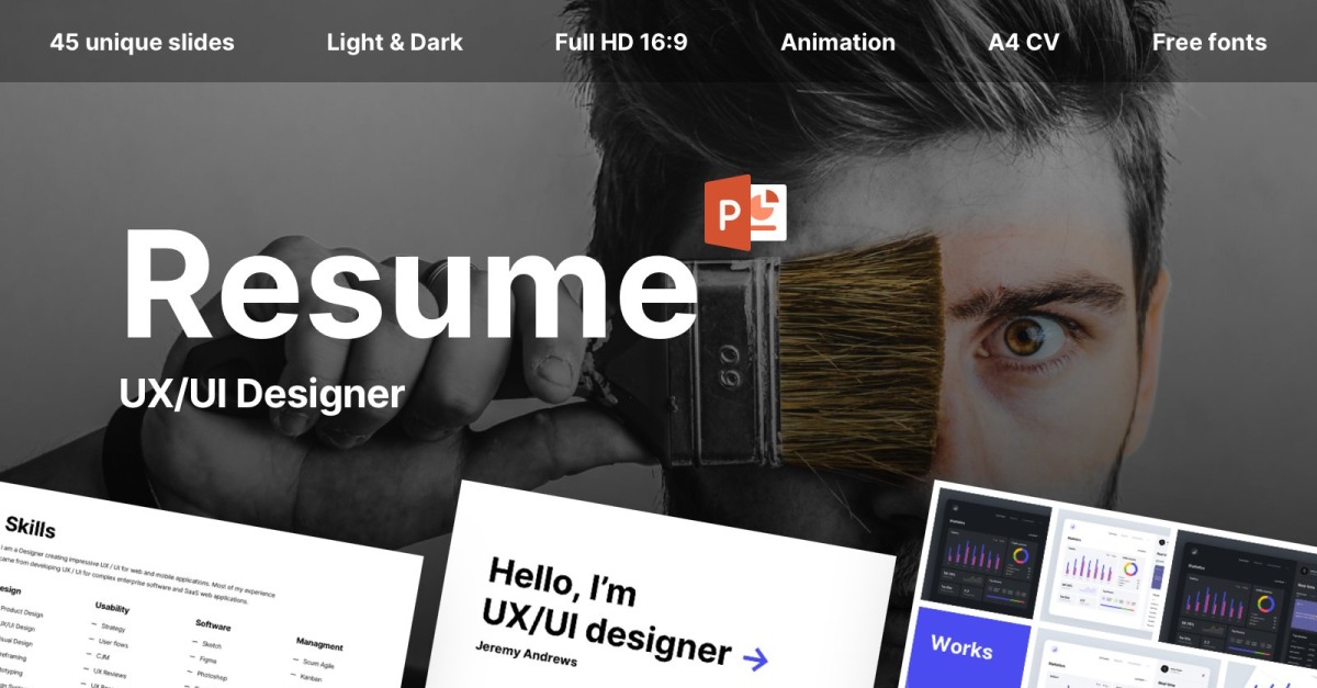 Lebenslauf UX/UI Designer PowerPoint-Vorlage