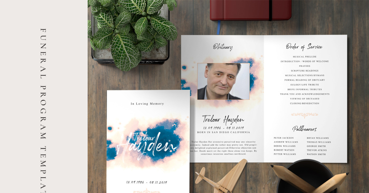 Minimal Effective Funeral Program - Corporate Identity Template