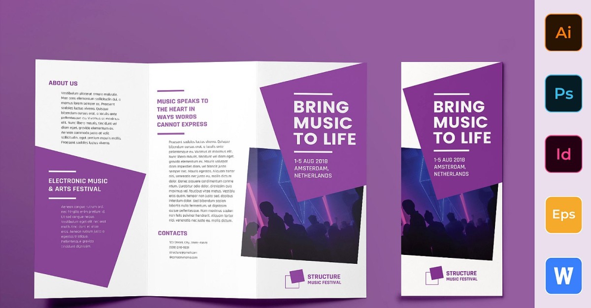 Music Festival Brochure Trifold - Corporate Identity Template