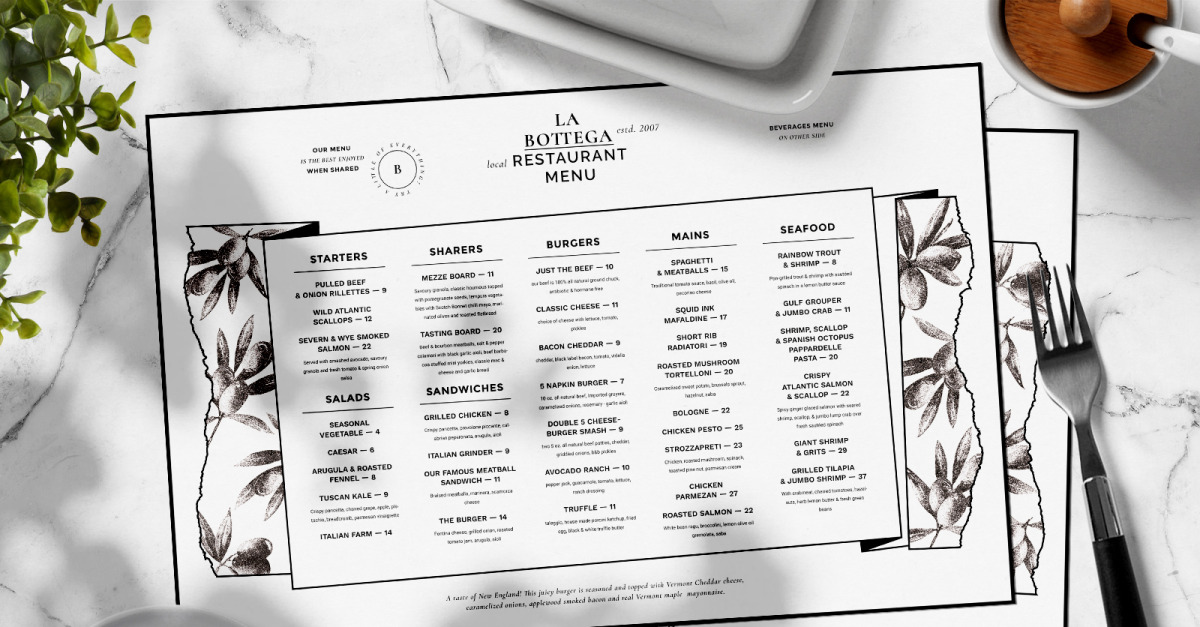 Restaurant Menu - Corporate Identity Template