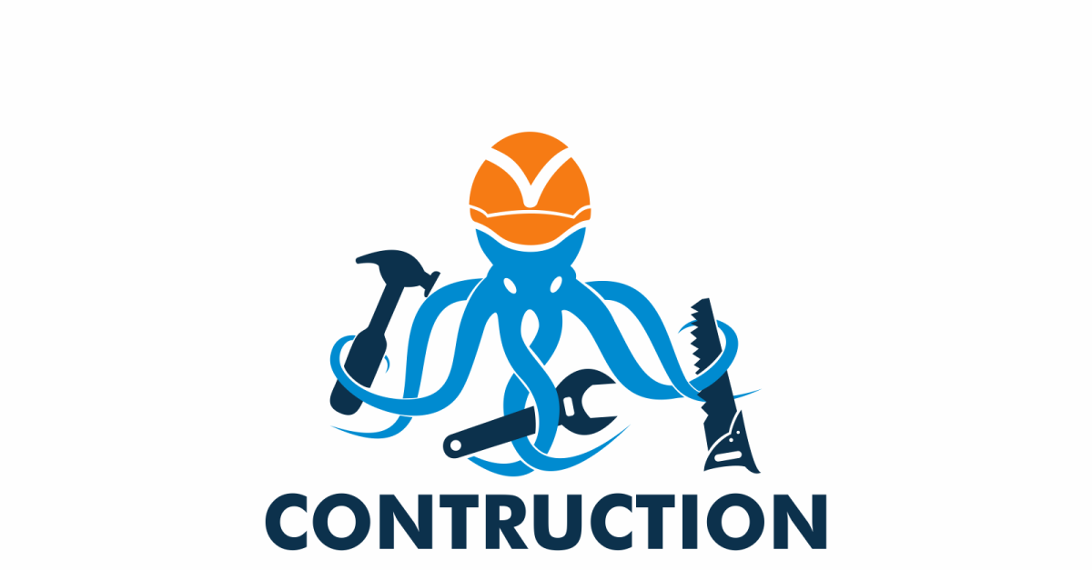 Modèle de logo de calmar de construction TemplateMonster