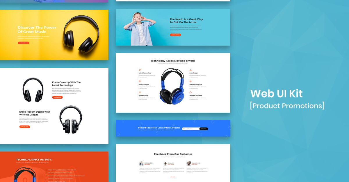 Product Promotion Web UI Kit #157515 - TemplateMonster