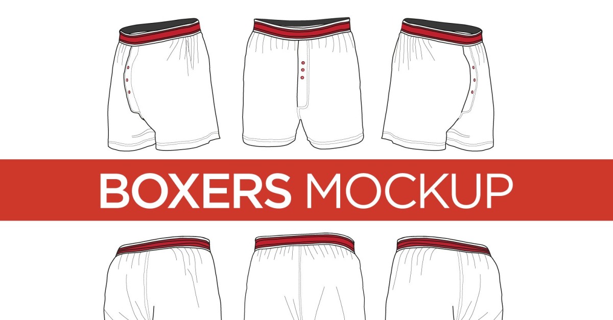 Boxers - Vector Template product mockup - TemplateMonster