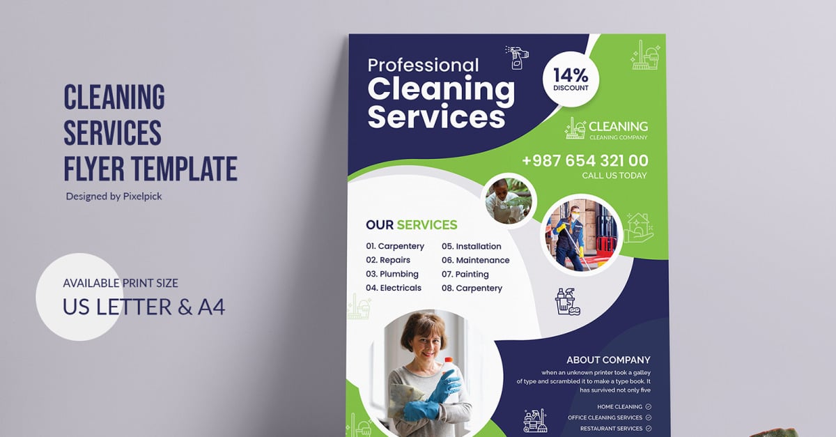 Cleaning Service Flyer Resume Template - TemplateMonster