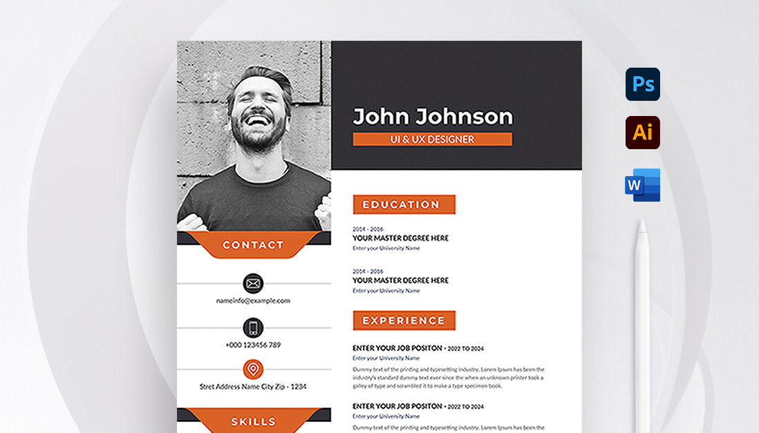 John Johnson Resume Template #163518 - Templatemonster