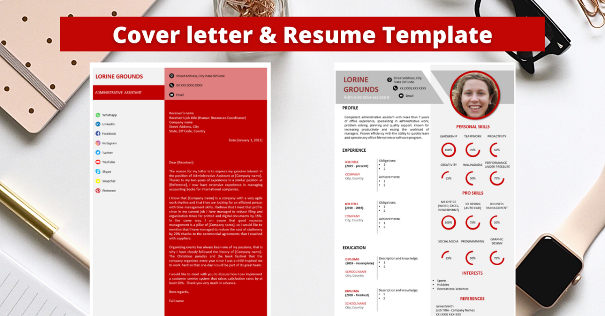 Professional No 08 - New Style Red Resume Template