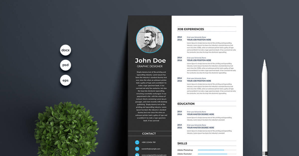 Currículum vitae de John Doe / Plantilla de CV Plantilla de currículum