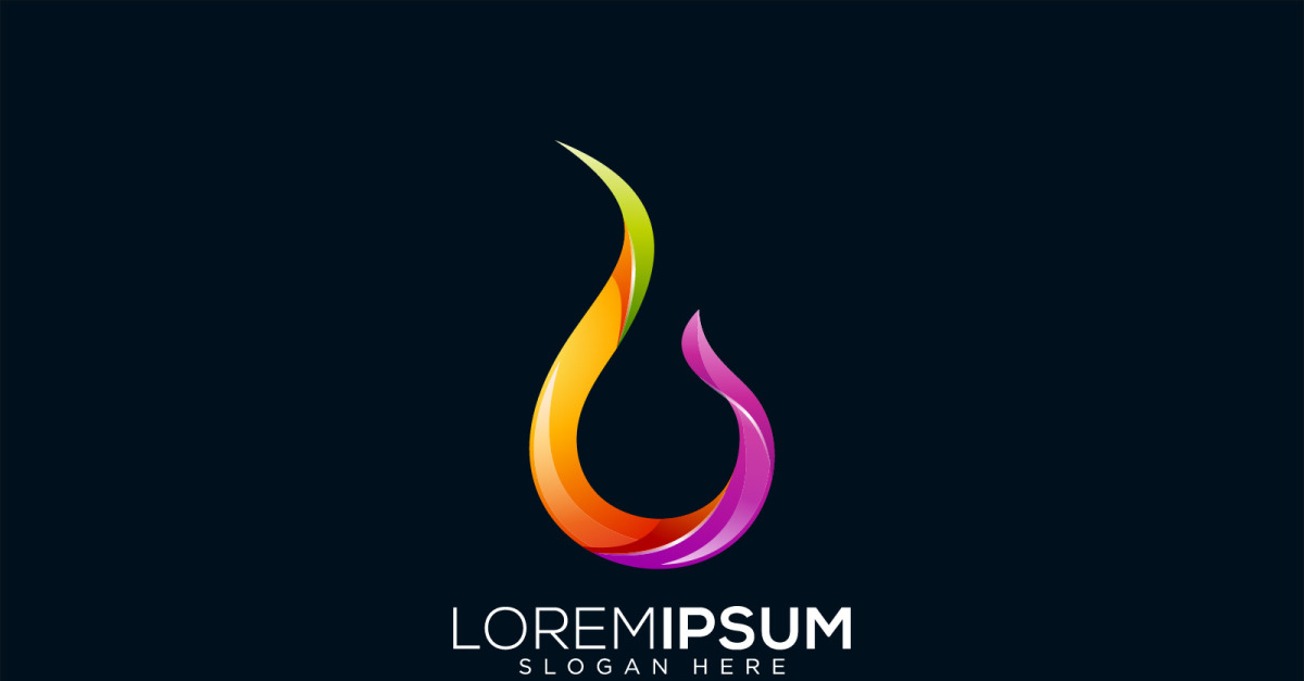 Letra B Ribbon Colorful Vector Logo Design - TemplateMonster