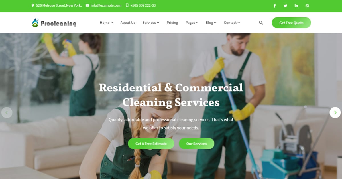 ProCleaning - Cleaning Service & Dry Laundry Website Template