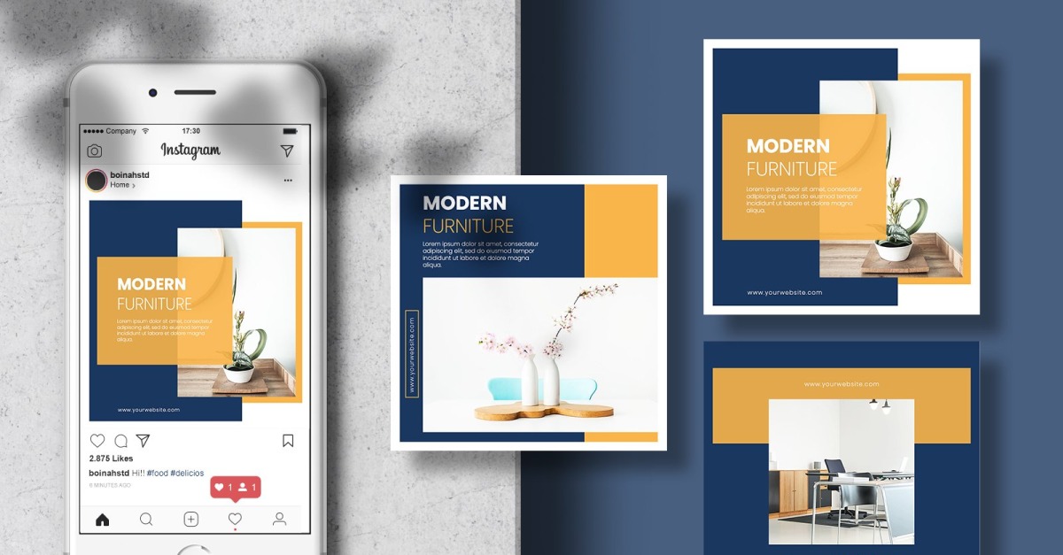 Interior Design Instagram Post Banner Social Media Template