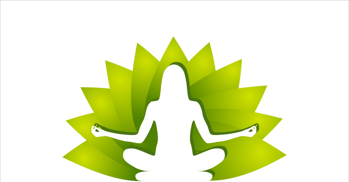 Modelo de logotipo de meditação feminina para ioga