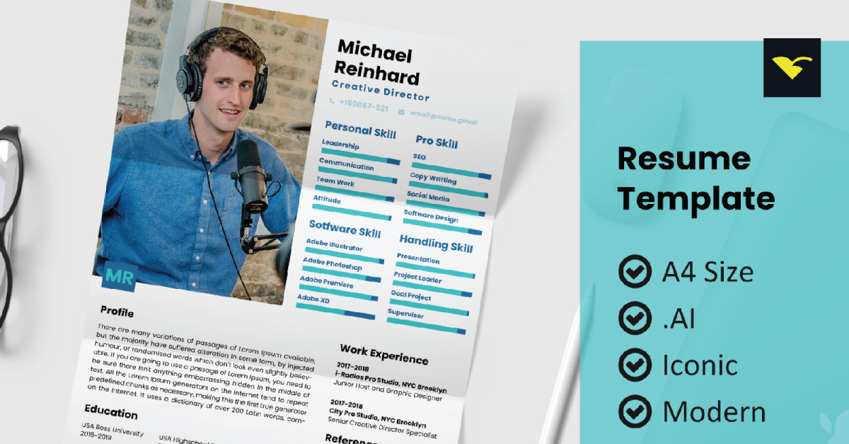 Style Design Resume Printable Template - TemplateMonster