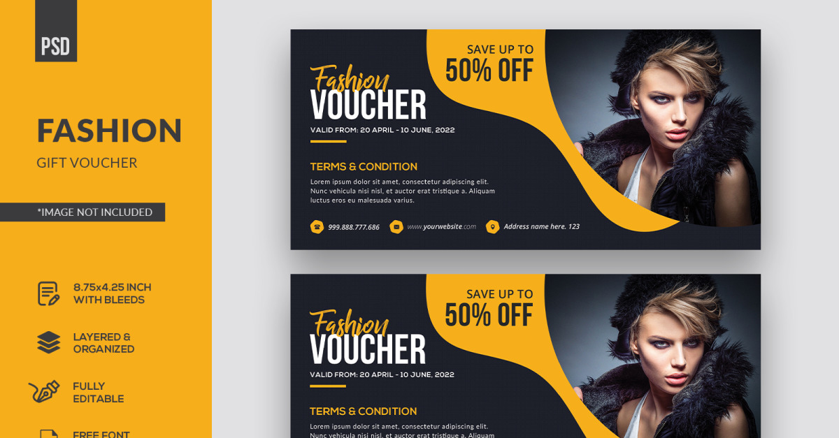 Creative Fashion Gift Voucher #172571 - TemplateMonster