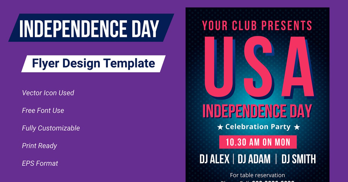 USA Independence Day Poster Design Template - TemplateMonster