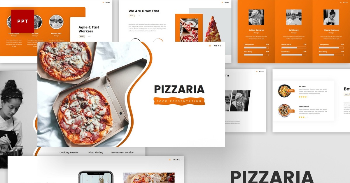 Pizzaria - Fast Food PowerPoint Template - TemplateMonster