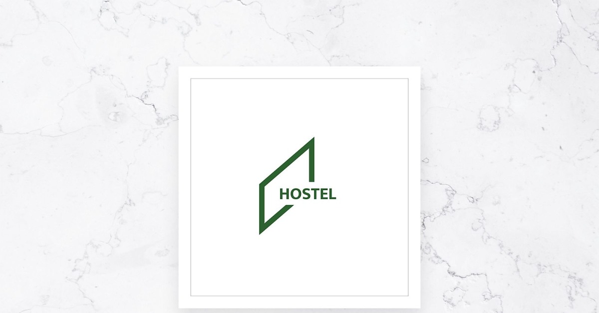 Placeit - Hostel Logo Maker Featuring a Cabin in the Woods
