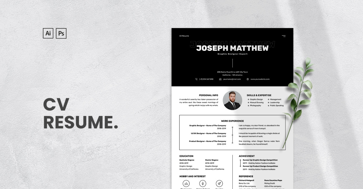 CV Resume Template Vol 18 Printable Resume Templates