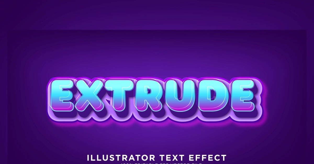 Extrude Illustrator Text Effect Illustration