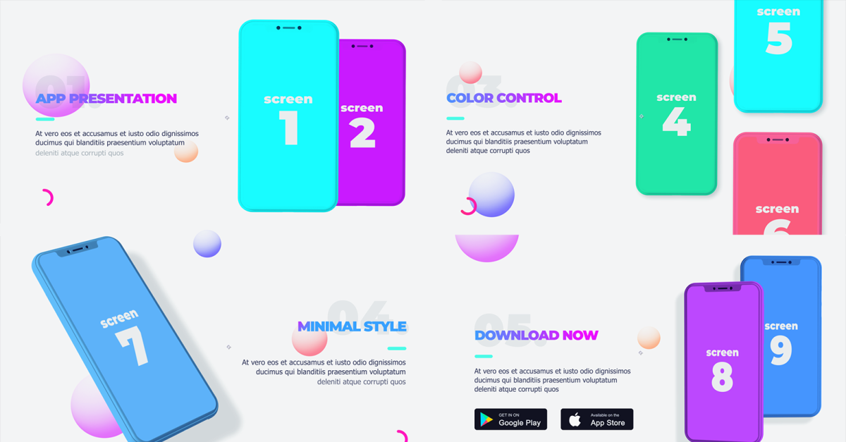 flat app promo free download after effects template