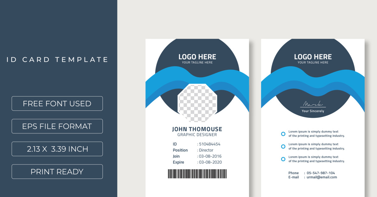 Simple ID Card Corporate identity template - TemplateMonster