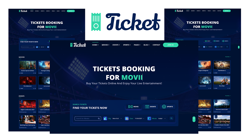 Online Ticket Booking Website Template Free Download