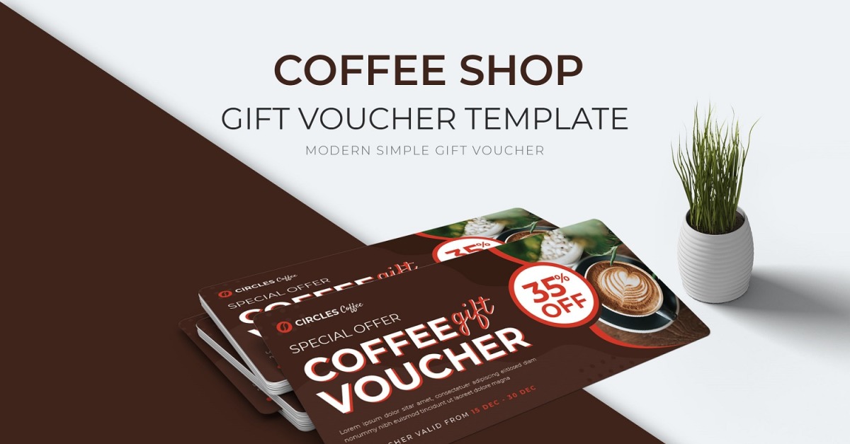 Coffee Shop Gift Vouchers 180994 TemplateMonster