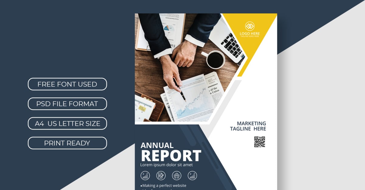 Business Annual Flyer Report Cover Presentation Template