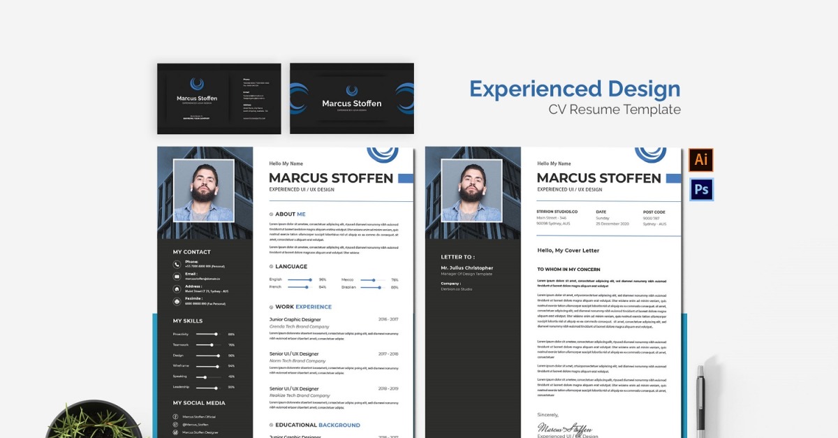 Experienced Design CV Printable Resume Templates