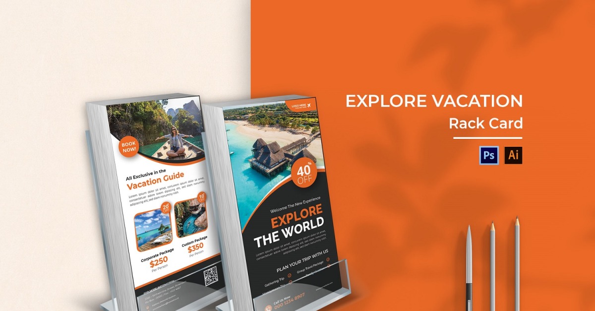 Explore Vacation Rack Card Brochure #181852 - TemplateMonster