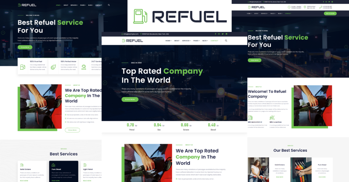 Refuel - Petrol Pump and Gas Station HTML5 Website template