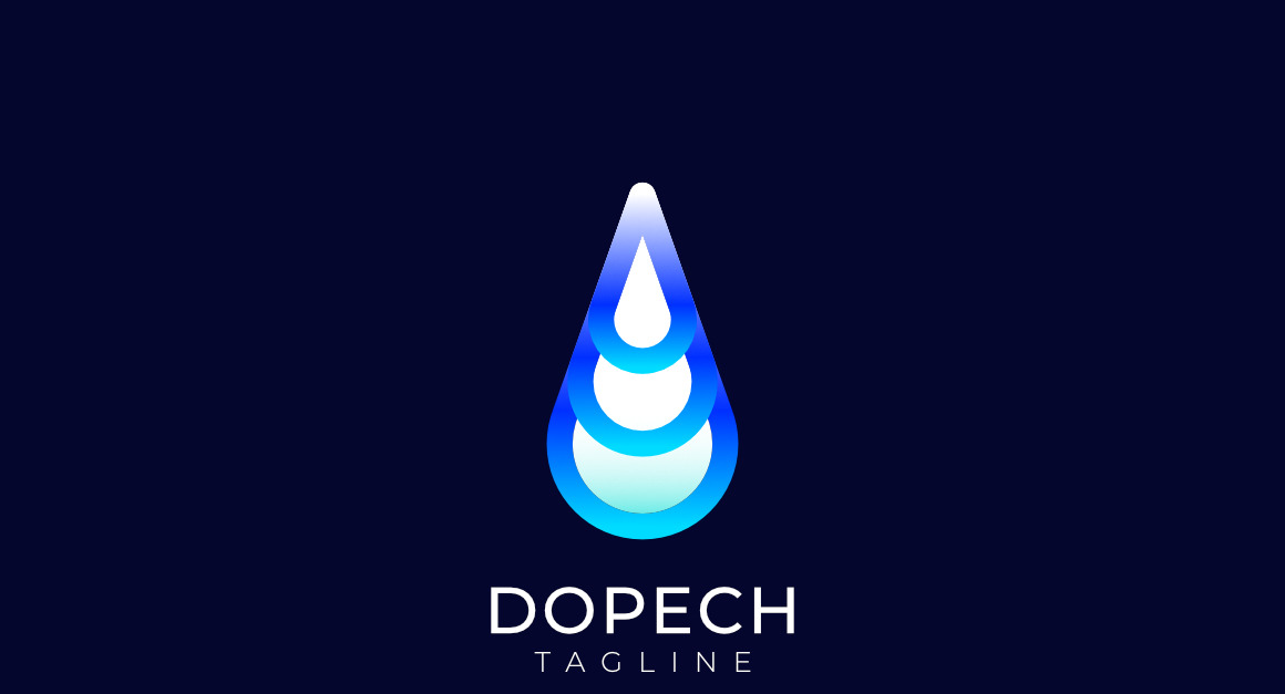Drop Tech - Gradient Logo Design Template - TemplateMonster