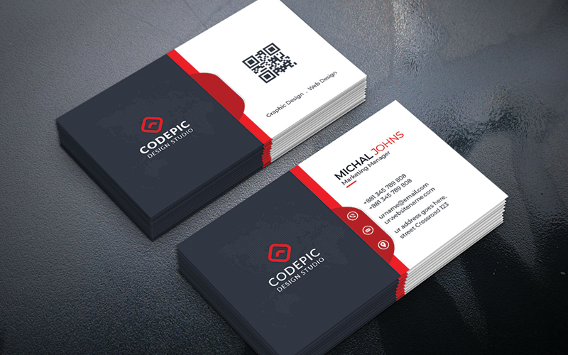 Creative Business Card Codepuc #185459 - TemplateMonster