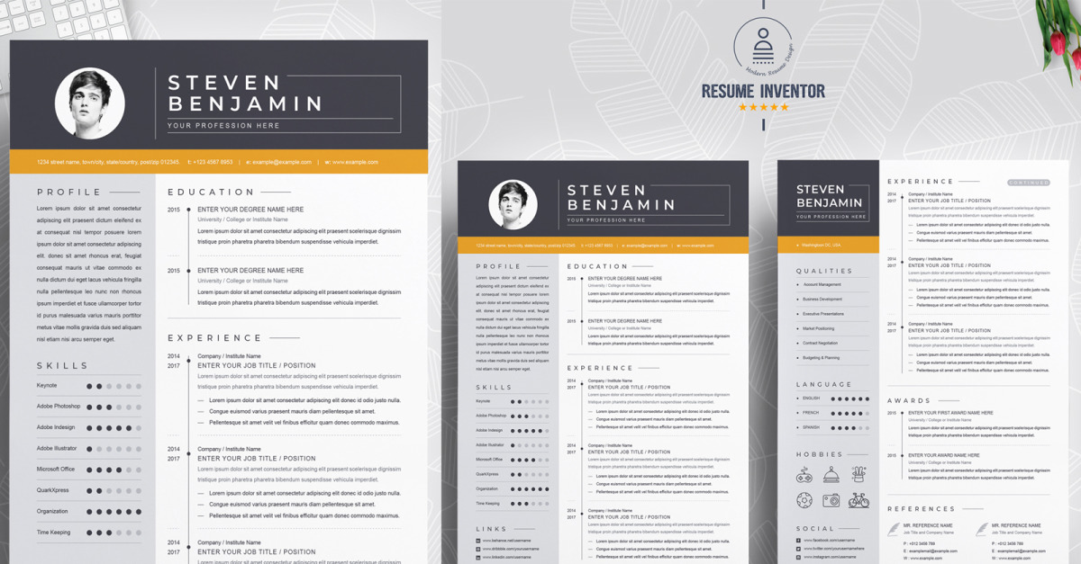 Steven Benjamin / Resume Template #186196 - TemplateMonster