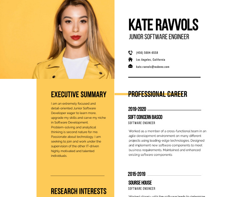 Rami Lincaster Resume template #186706 - TemplateMonster