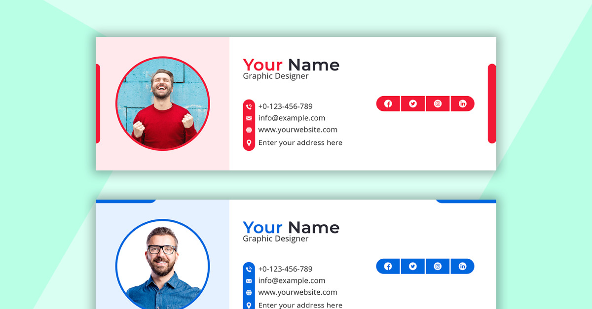 Kurumsal E-posta İmza Şablonu Basit Tasarım - TemplateMonster