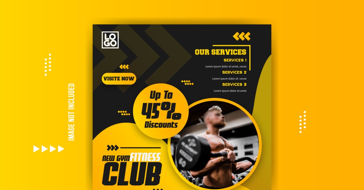 New Gym Fitness Club Promotional Social Media Banner